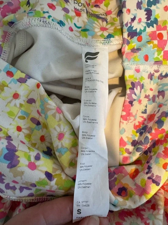 Fabletics Define PowerHold High-Waisted 7/8 Legging Patchwork Daisy Small - Picture 4 of 4